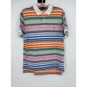 Vintage POLO RALPH LAUREN Striped Multicolor Mens Polo Shirt